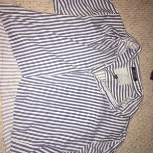 World Island Short Sleeved Striped button up
